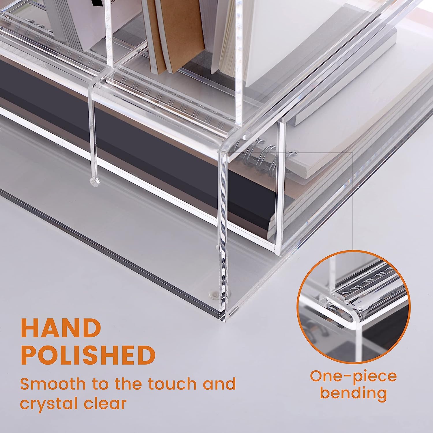 HeZone Desk Organizers and Storage, Office Organization Storage, Clear Acrylic Office Desk Organizers and Accessories with Drawer- 1 Pack - Image 5